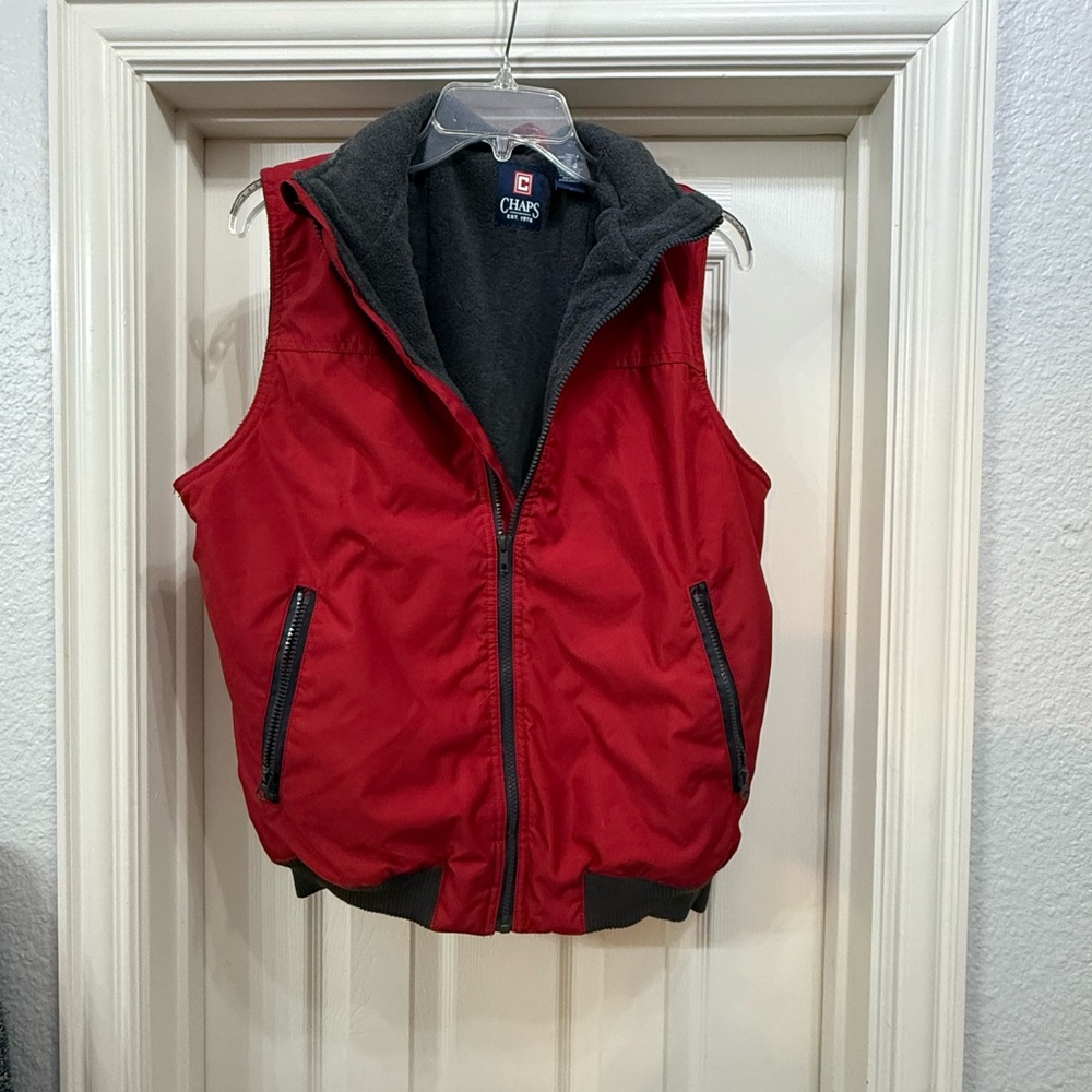 Chaps Gray Fleece Lined Vest